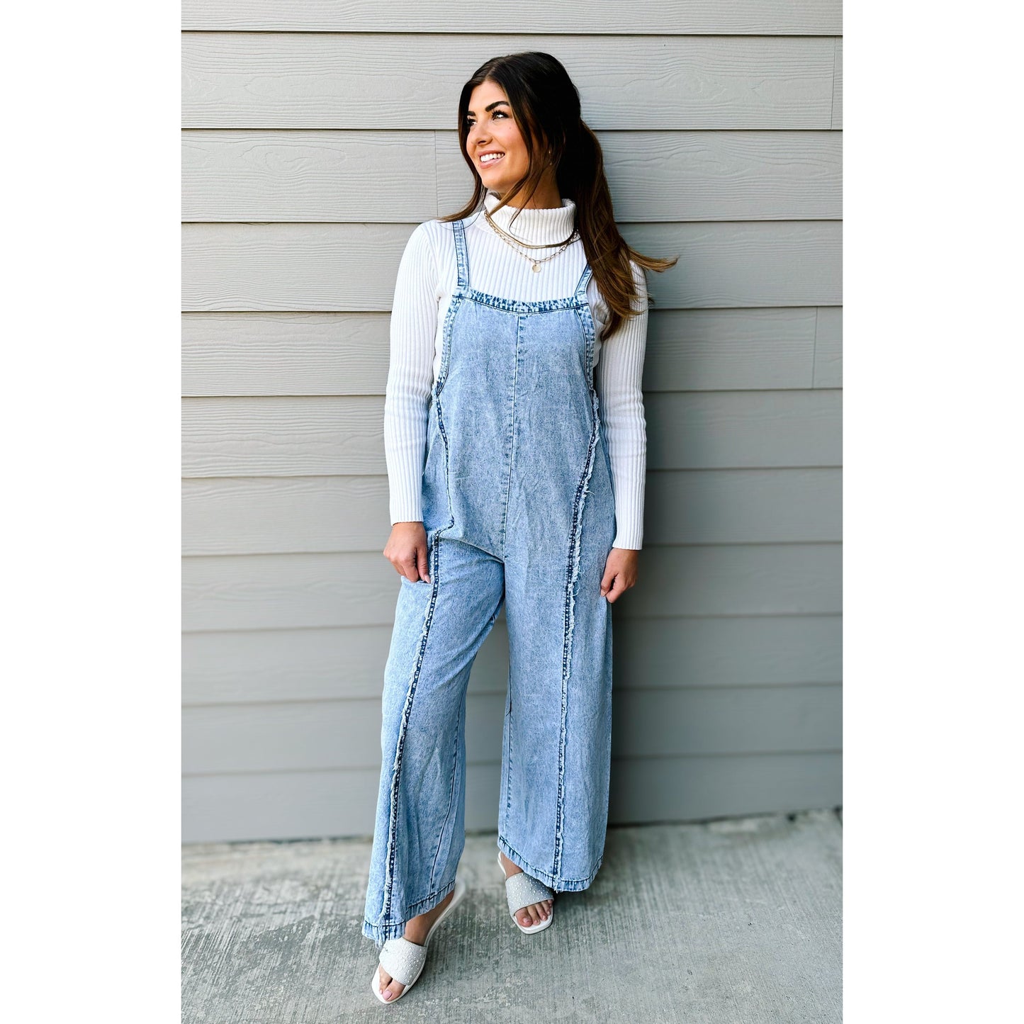 Easy Mind Wide Leg Overall Jumpsuit