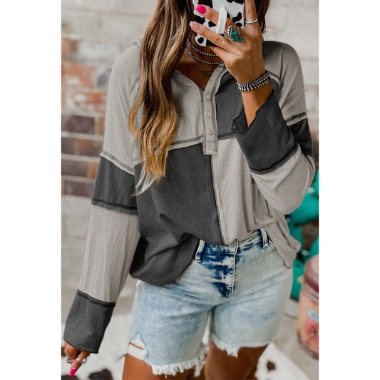 Gray Colorblock Hoodie