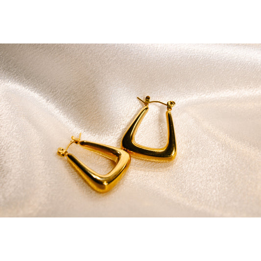 Gold Triangle Hooped Earrings