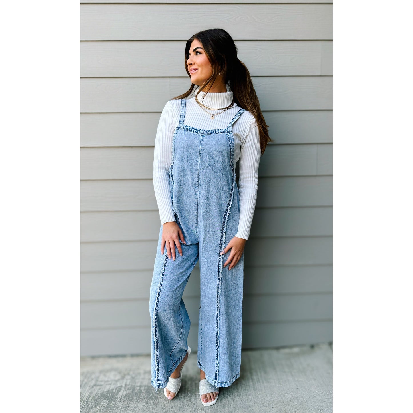 Easy Mind Wide Leg Overall Jumpsuit