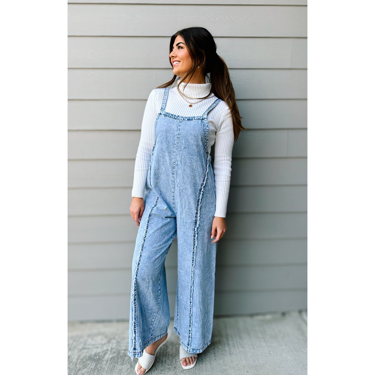 Easy Mind Wide Leg Overall Jumpsuit