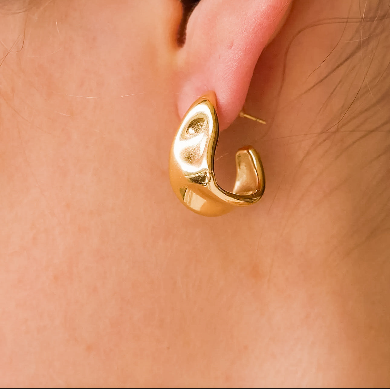 Hammered Gold Earrings