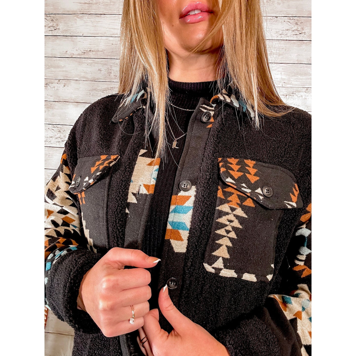 Eye Catching Aztec Fleece Shacket