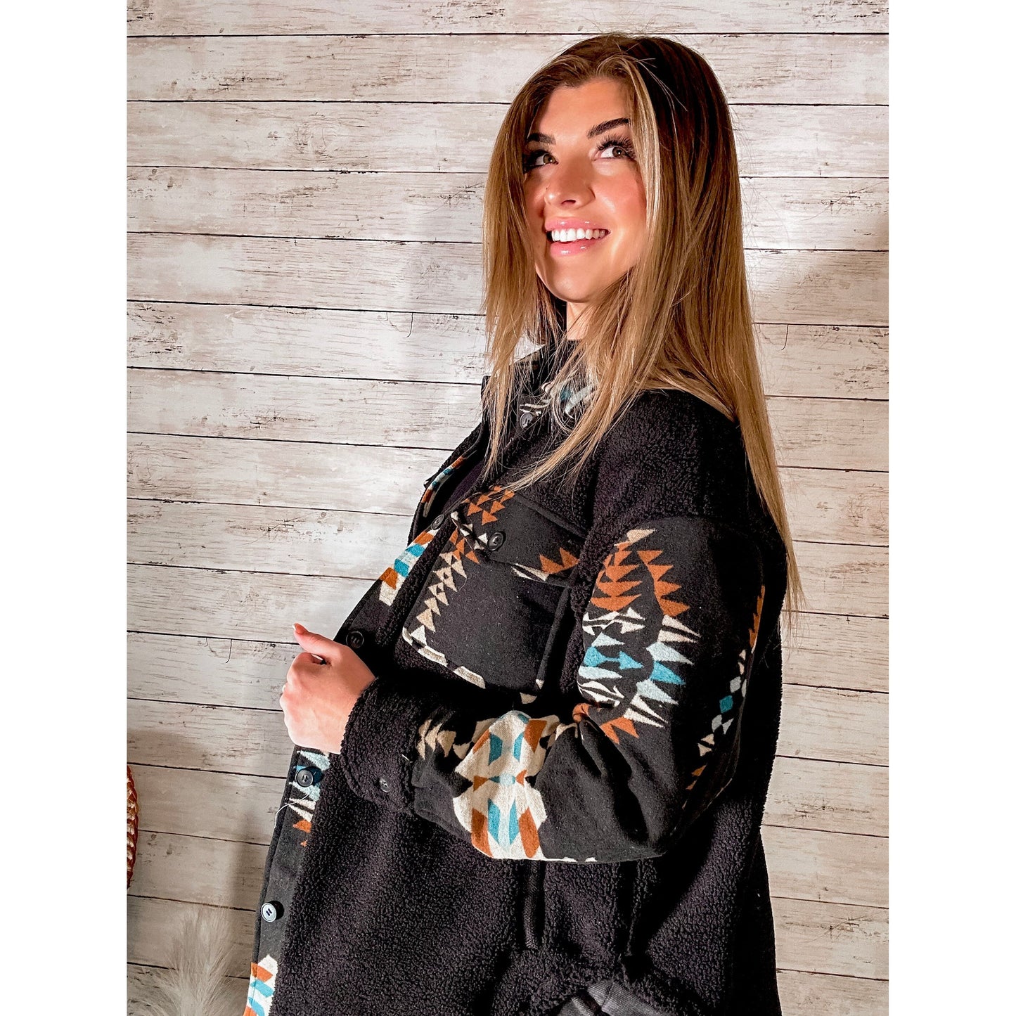 Eye Catching Aztec Fleece Shacket